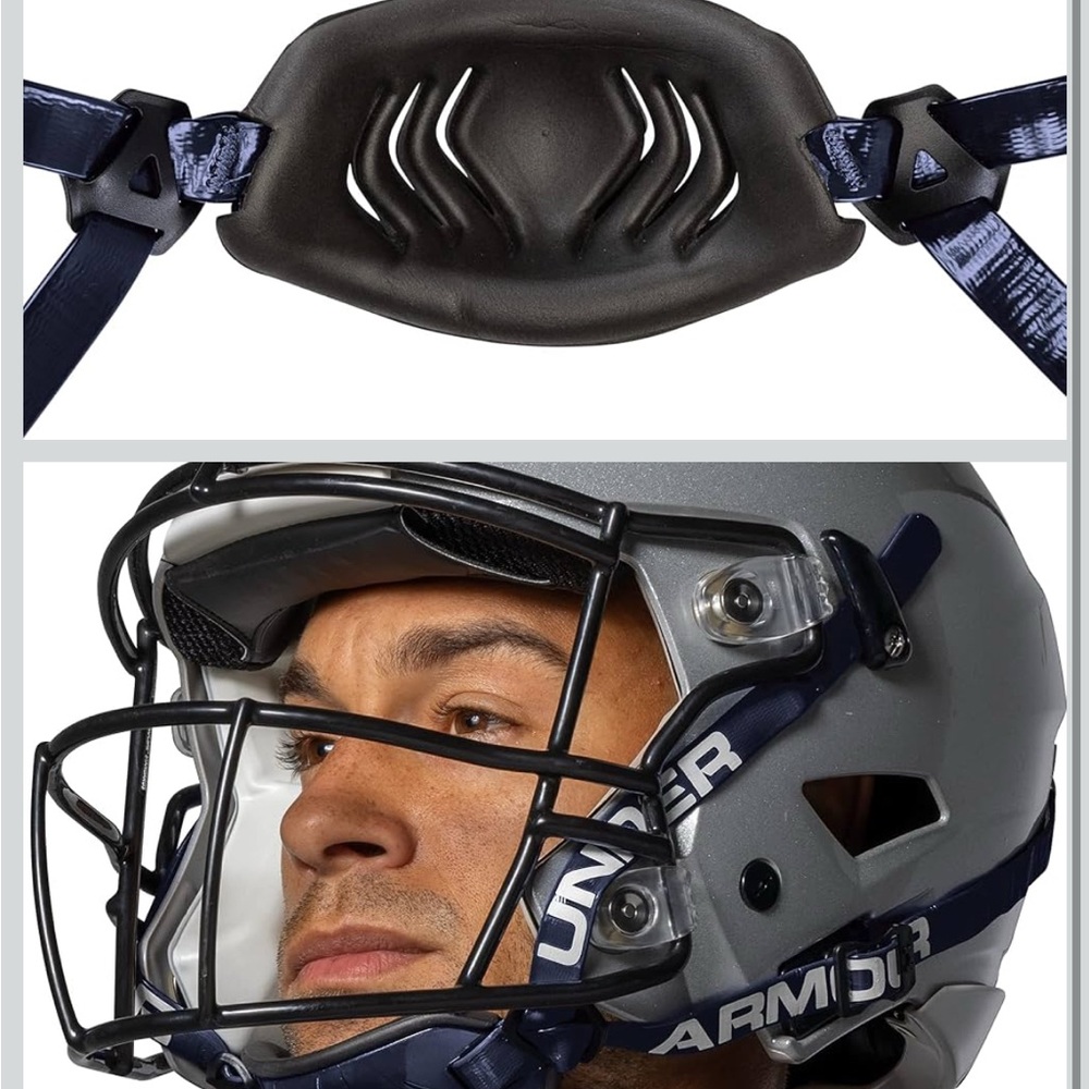 Under Armour Navy and white Football Chin Strap - Picture 3 of 9